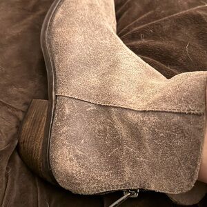 Lucky Brand Distressed Brown Ankle Booties